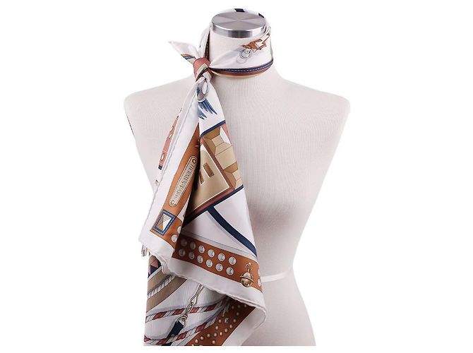Hermès Coleira e trela para cães com lenço Branco - vista 12