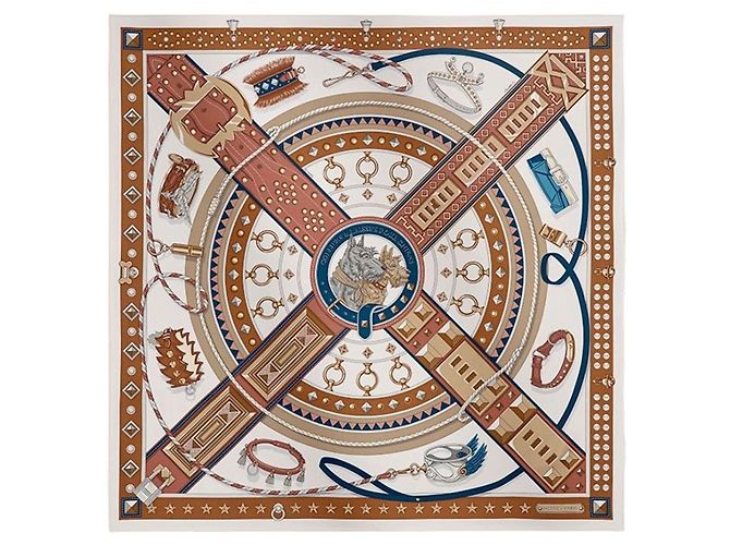 Hermès Coleira e trela para cães com lenço Branco - vista 2