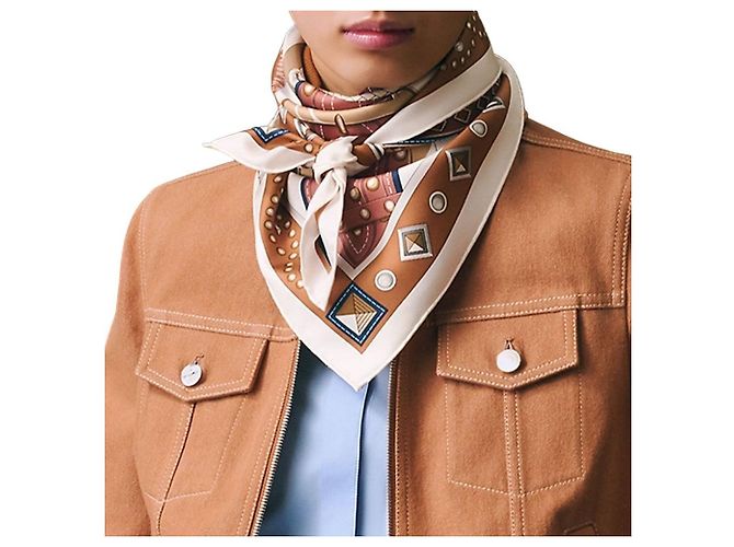 Hermès Coleira e trela para cães com lenço Branco - vista 4