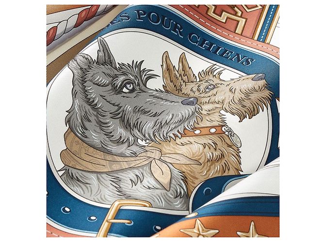 Hermès Coleira e trela para cães com lenço Branco - vista 5