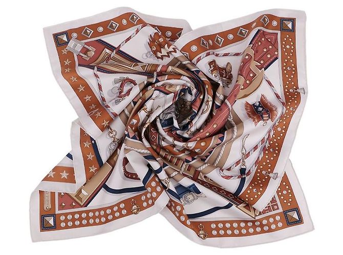 Hermès Coleira e trela para cães com lenço Branco - vista 8