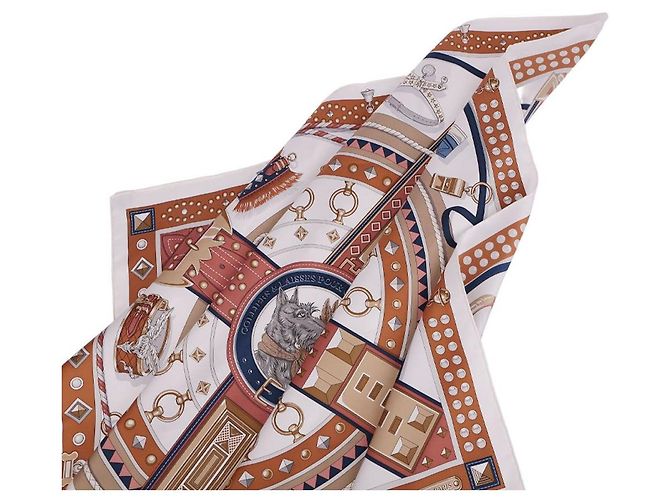Hermès Coleira e trela para cães com lenço Branco - vista 9