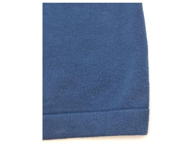 Louis Vuitton Baumwoll-T-Shirt mit Rundhalsausschnitt und kurzen Ärmeln Blau Zustand - Ansicht 10