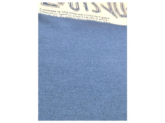 Louis Vuitton Baumwoll-T-Shirt mit Rundhalsausschnitt und kurzen Ärmeln Blau Zustand - Ansicht 12