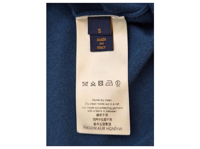 Louis Vuitton Baumwoll-T-Shirt mit Rundhalsausschnitt und kurzen Ärmeln Blau Zustand - Ansicht 13