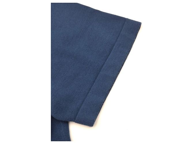 Louis Vuitton Baumwoll-T-Shirt mit Rundhalsausschnitt und kurzen Ärmeln Blau Zustand - Ansicht 8