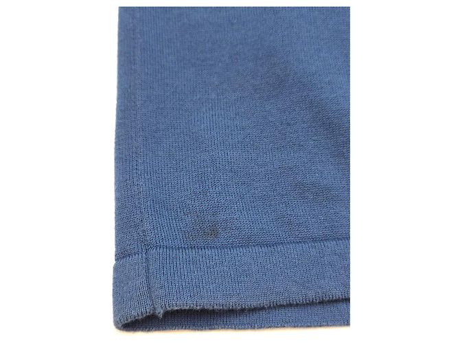 Louis Vuitton Baumwoll-T-Shirt mit Rundhalsausschnitt und kurzen Ärmeln Blau Zustand - Ansicht 9