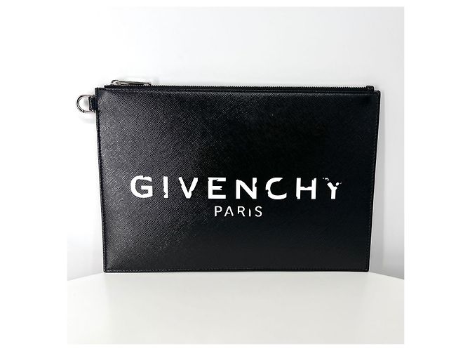 Givenchy Clutch Logo Canvas Black Nero - vista 3