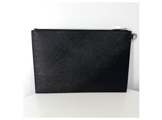 Givenchy Clutch Logo Canvas Black Nero - vista 4