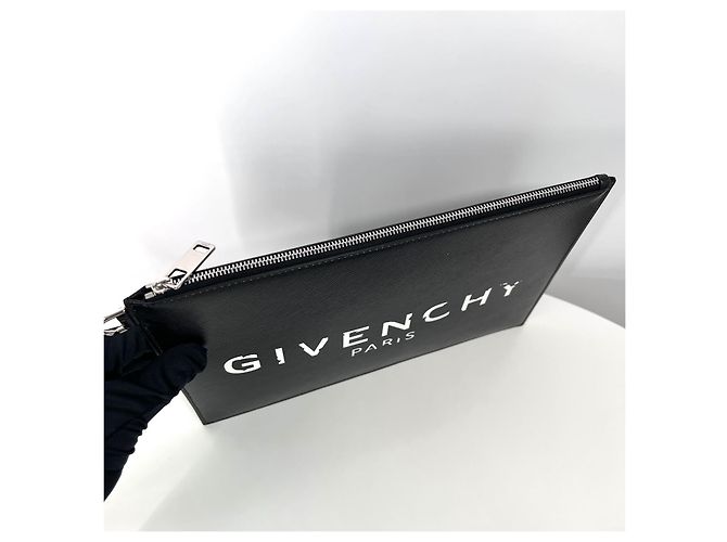 Givenchy Clutch Logo Canvas Black Nero - vista 5