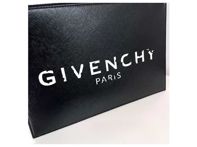 Givenchy Clutch Logo Canvas Black Nero - vista 6