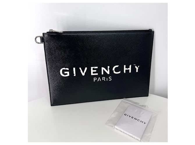 Givenchy Clutch Logo Canvas Black Nero - vista 7