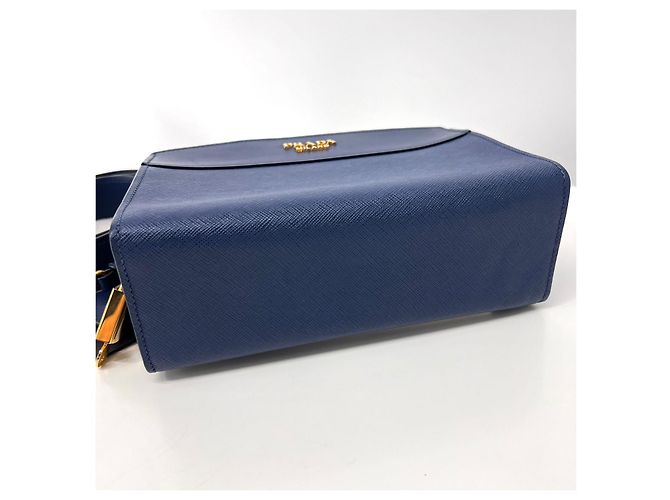 Prada Borsa a tracolla City in Saffiano Navy Blu - vista 7