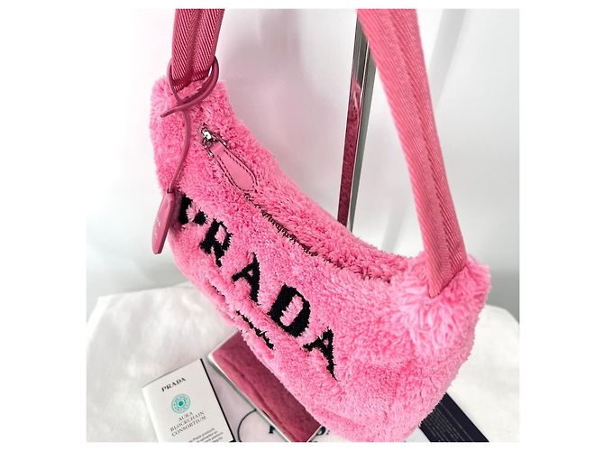 Prada Reedition Terry Mini Hobo Bag Pink - Ansicht 5
