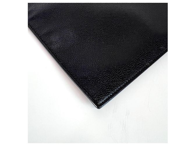 Thom Browne Borsa a Clutch Medium Three Stripe Black Nero - vista 7