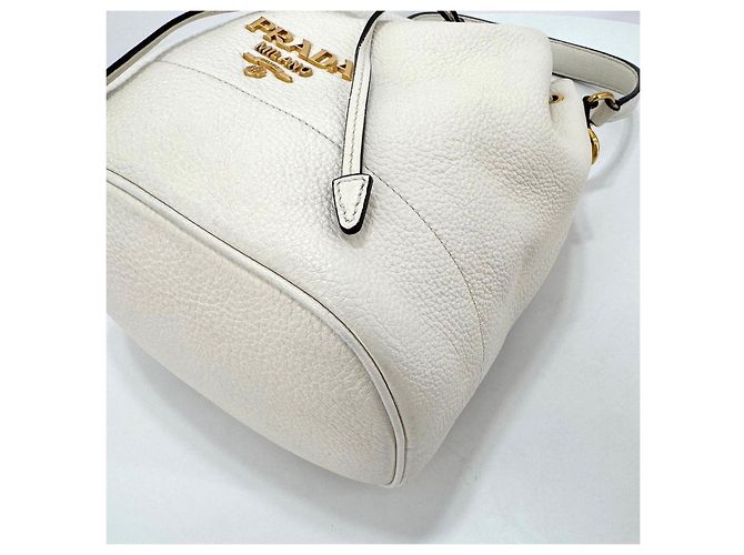 Prada Borsa Bucket Crossbody Vitreous Dino White Bianco - vista 13