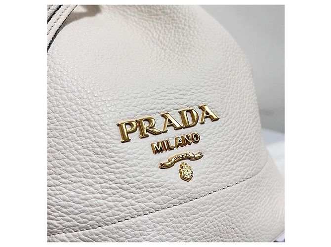 Prada Borsa Bucket Crossbody Vitreous Dino White Bianco - vista 6