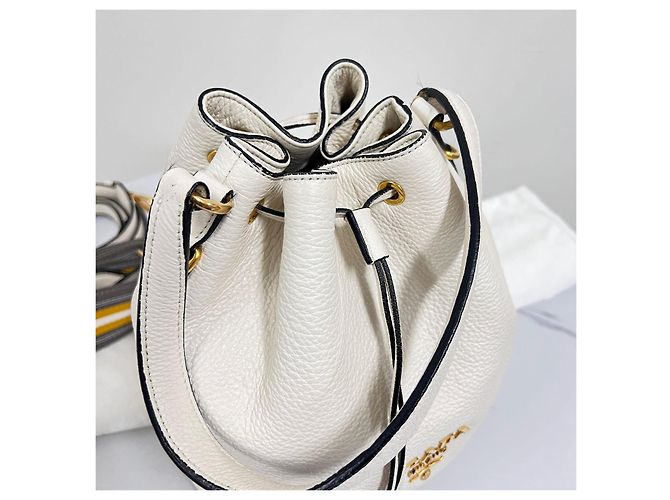 Prada Borsa Bucket Crossbody Vitreous Dino White Bianco - vista 7
