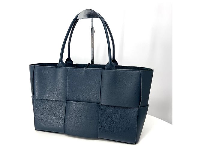 Borsa Tote Arco Medium Bottega Veneta Blu Pelle - vista 3