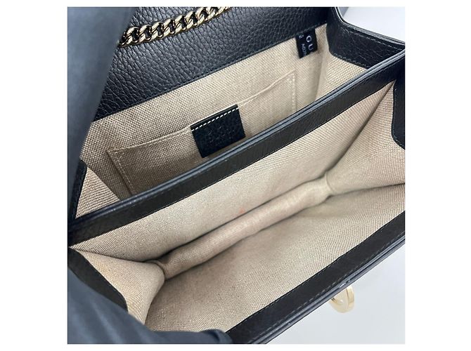 Gucci Bolsa Crossbody de Corrente Entrelaçada Preta Preto - vista 9