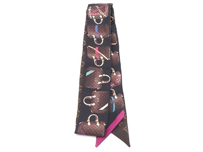 Louis Vuitton Monogram Speedy Tribute to Silk Scarf Nero - vista 2
