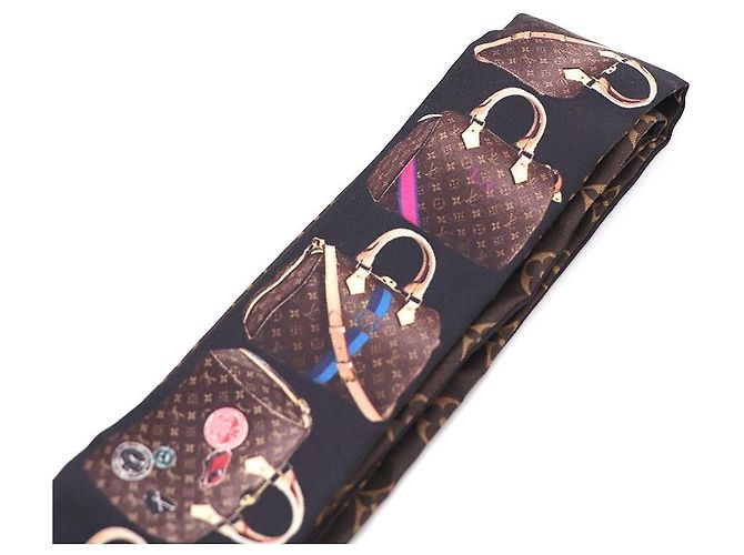 Louis Vuitton Monogram Speedy Tribute to Silk Scarf Nero - vista 3