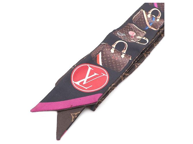 Louis Vuitton Monogram Speedy Tribute to Silk Scarf Nero - vista 4