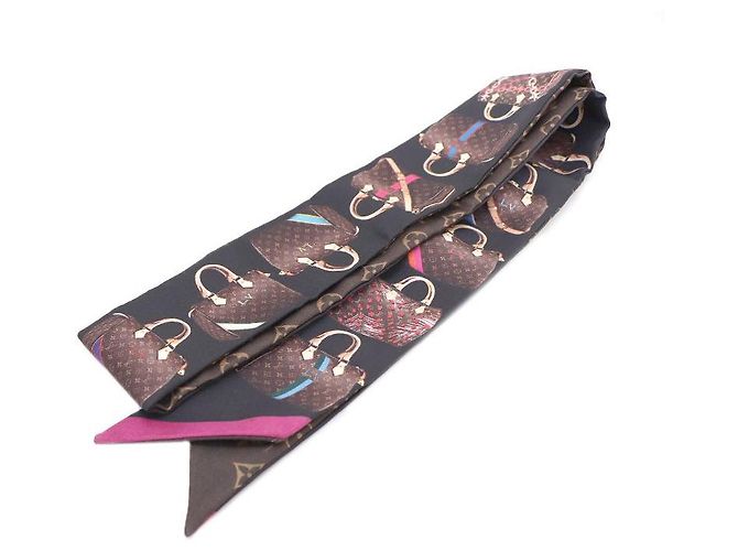 Louis Vuitton Monogram Speedy Tribute to Silk Scarf Nero - vista 5