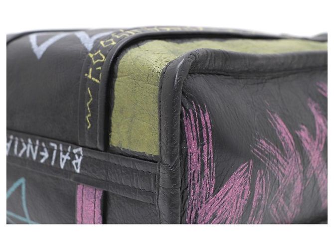 Balenciaga Borsa a mano e a tracolla Graffiti Bazaar XS Nero - vista 7