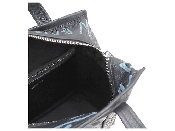 Balenciaga Borsa a mano e a tracolla Graffiti Bazaar XS Nero - vista 8