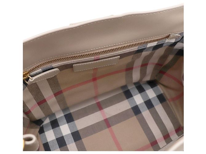Burberry mala Tote e mala de ombro com fivela em couro granulado Marrom - vista 9