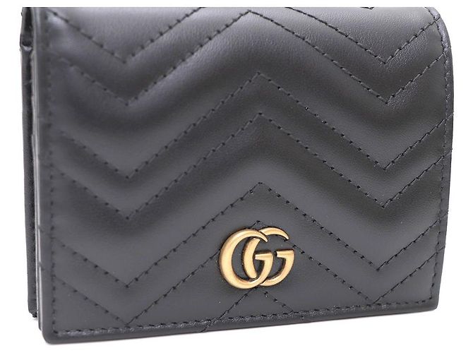 Gucci Cartera GG Marmont Chevron Negro - vista 5
