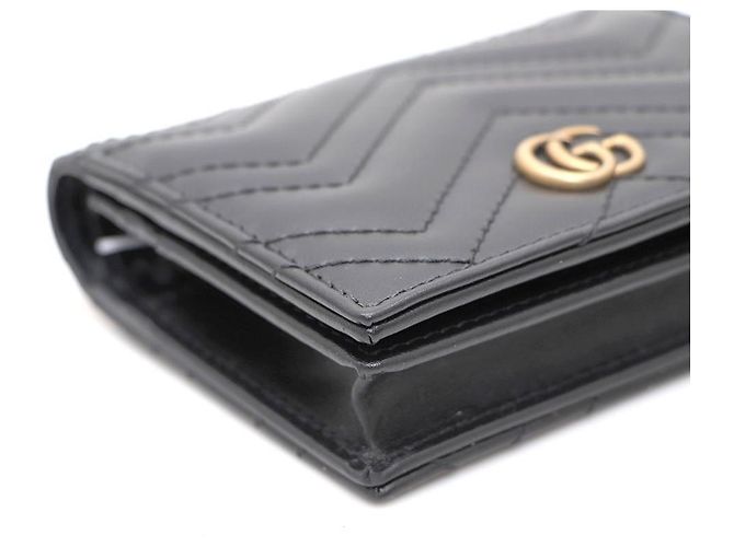 Gucci Cartera GG Marmont Chevron Negro - vista 6