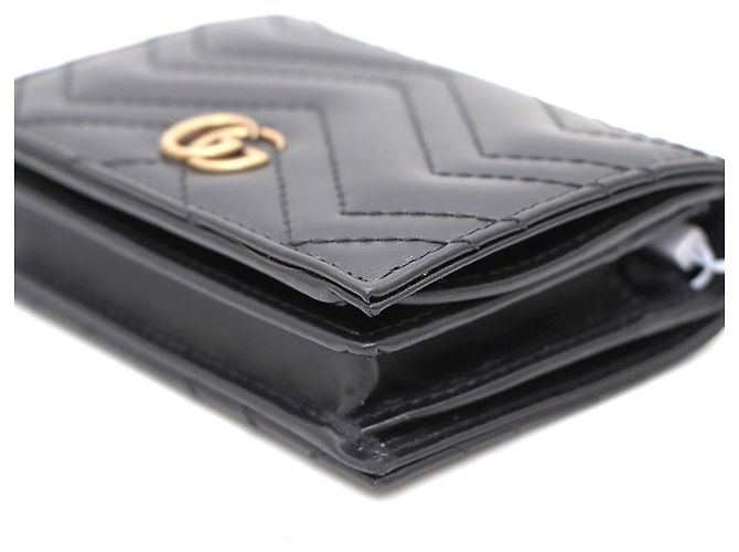 Gucci Cartera GG Marmont Chevron Negro - vista 7