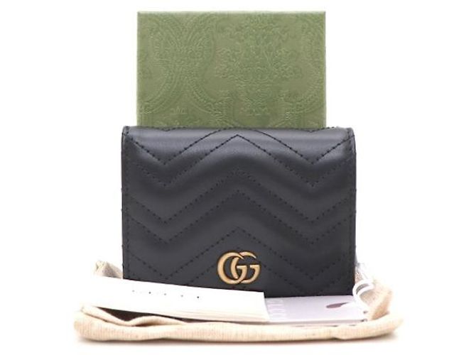 Gucci Cartera GG Marmont Chevron Negro - vista 9