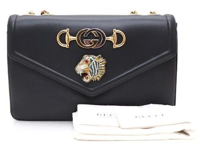 Gucci Borsa a tracolla e crossbody con catena media Tiger Head Nero - vista 11