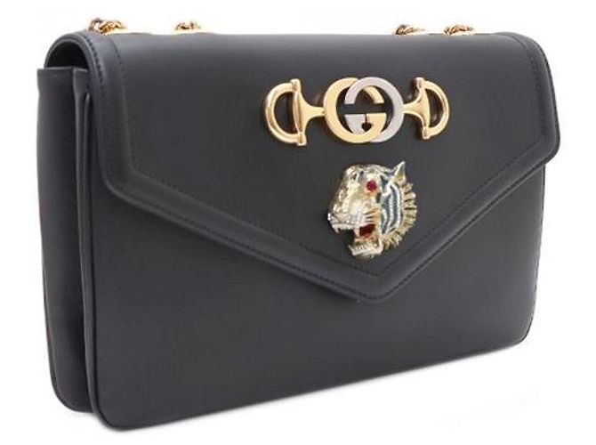 Gucci Borsa a tracolla e crossbody con catena media Tiger Head Nero - vista 2