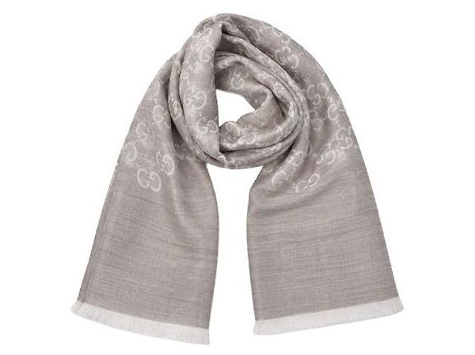 Gucci Sciarpa in lana e seta beige Marrone - vista 2
