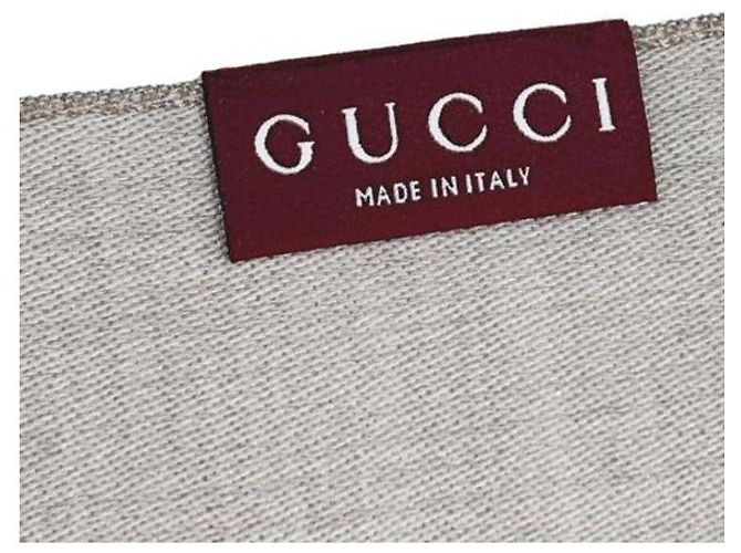 Gucci Sciarpa in lana e seta beige Marrone - vista 3