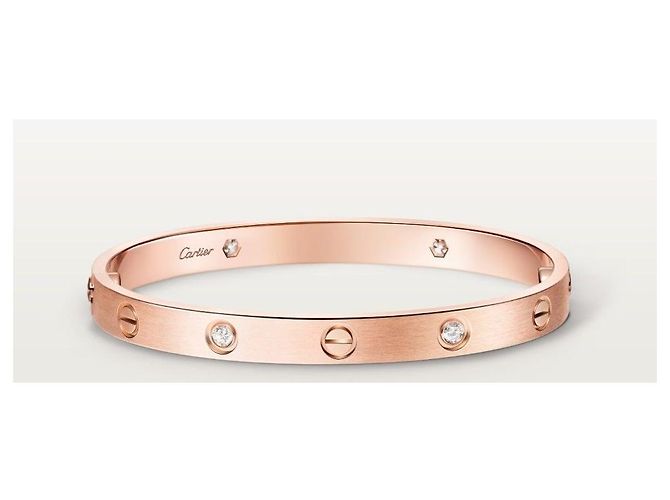 Cartier Bracciale LOVE Classic Semi-Pave Oro Rosa - vista 10