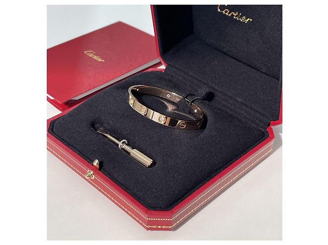 Cartier Bracciale LOVE Classic Semi-Pave Oro Rosa - vista 2
