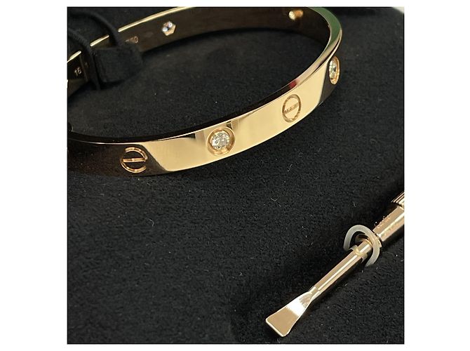 Cartier Bracciale LOVE Classic Semi-Pave Oro Rosa - vista 8
