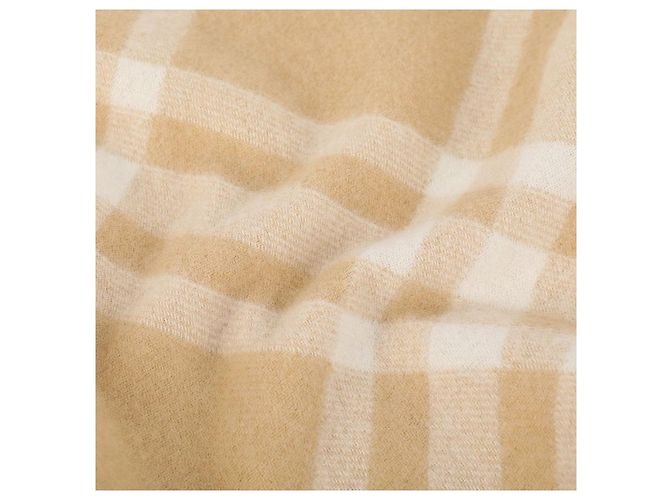 Sciarpa Burberry Check in cashmere beige sabbia Marrone - vista 6