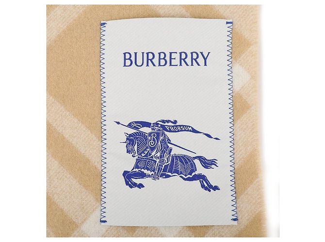Sciarpa Burberry Check in cashmere beige sabbia Marrone - vista 8