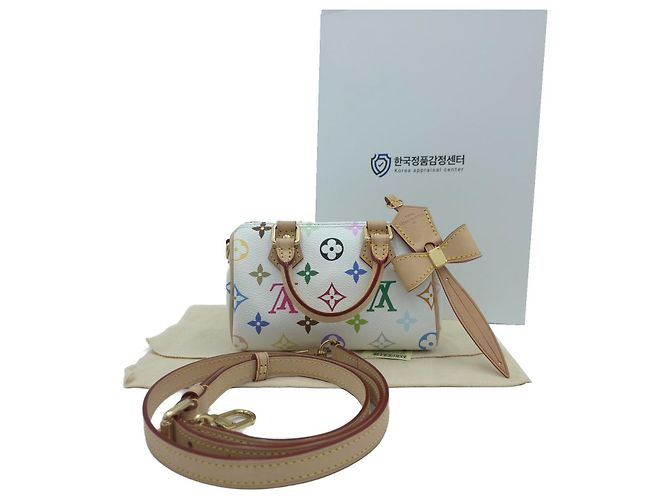 Louis Vuitton Borsa Tote Nano Speedy Takashi Murakami Multicolor White Borsa a Tracolla Mini Bag Bianco - vista 11