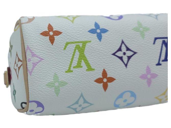 Louis Vuitton Borsa Tote Nano Speedy Takashi Murakami Multicolor White Borsa a Tracolla Mini Bag Bianco - vista 17
