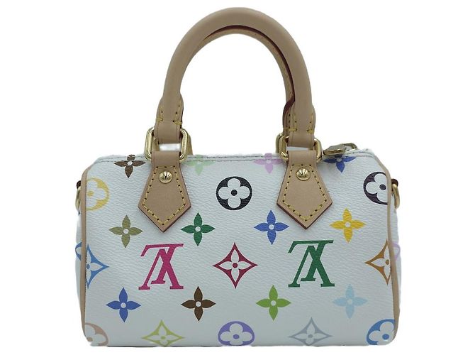 Louis Vuitton Borsa Tote Nano Speedy Takashi Murakami Multicolor White Borsa a Tracolla Mini Bag Bianco - vista 6