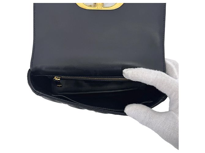 Dior Borsa a tracolla Carriage Suppl in pelle Small Nero - vista 11