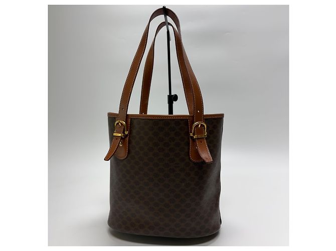 Borsa a secchiello a tracolla Céline marrone pelle - vista 10