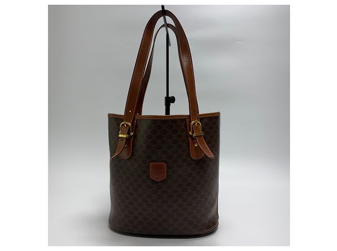 Borsa a secchiello a tracolla Céline marrone pelle - vista 3